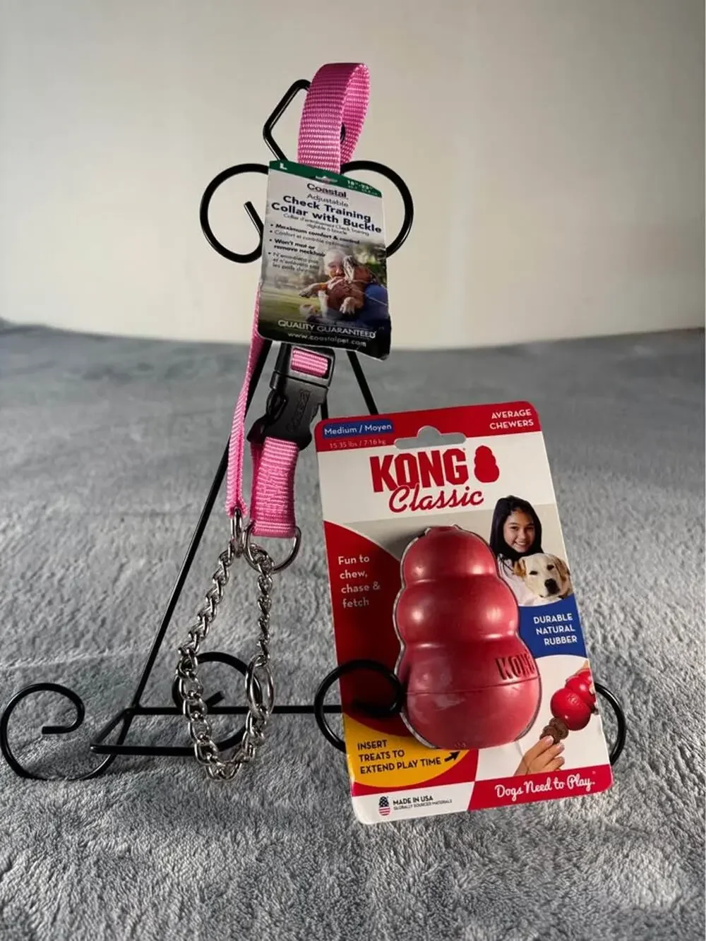 🌸 NE PET BUNDLE- Coastal Pink Dog Training Collar Large + KONG Dog Toy Medium